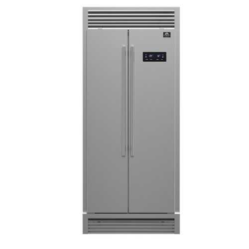 Rent to own Forno Appliances - Salerno 15.6 Cu. Ft. Side-by-Side Refrigerator with Decorative Grill Trim - Stainless Steel VCM