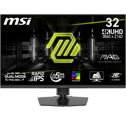 Rent to own MSI - MAG 322URDF E16 31.5" LCD Dualmode(UHD 160Hz or FHD 320Hz) 0.5ms Gaming Monitor with HDR 400 (DisplayPort, HDMI) - Metallic Black - RGB