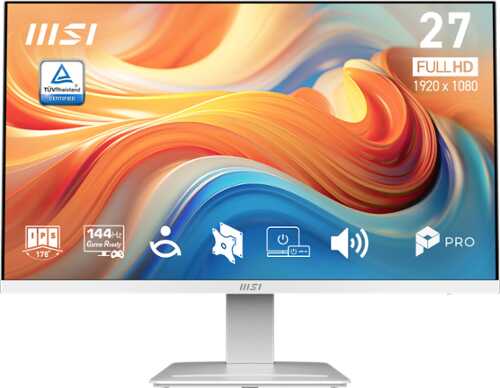 Rent to own MSI - PRO MP273W E14A 27" LCD FHD 144Hz 1ms Adaptive Sync Monitor with HDR ready ,Built-in Speakers (DisplayPort, HDMI ) - Matte White