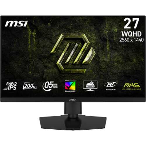 Rent to own MSI - MAG 274QPF E20 27" QHD 0.5ms Adaptive Sync Gaming Monitor with HDR 400 (DisplayPort, HDMI, USB-C) - Metallic Black