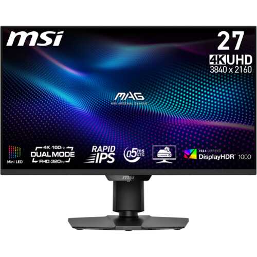 Rent to own MSI - MAG 274UPDF E16M 27" MiniLED Dualmode(UHD 160Hz or FHD 320Hz)0.5ms Gaming Monitor with HDR1000(DisplayPort,HDMI,USB-C) - Metallic Black