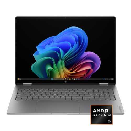 Rent to own HP - OmniBook X Flip 2-in-1 - 16" 2K OLED Touchscreen Laptop - AMD Ryzen AI 5 430 (2026) - 16GB Memory - 512GB SSD - Copilot+ - Meteor Silver