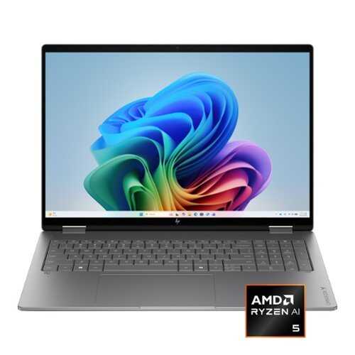Rent to own HP - OmniBook X Flip 2-in-1 - 16" 2K Touchscreen Laptop - AMD Ryzen AI 5 430 (2026) - 16GB Memory - 512GB SSD - Copilot+ PC - Meteor Silver