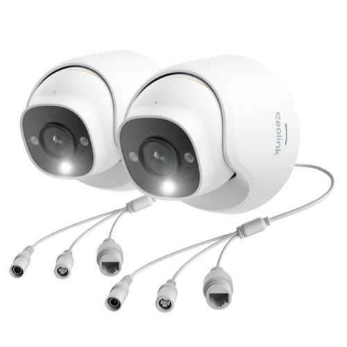Rent to own Reolink - 2-Camera Indoor/Outdoor Add On or Stand Alone Wired PoE 4K+ 12MP Security Dome IP Cameras, Smart AI Search, Spotlight - White