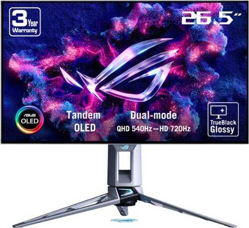 Rent to own ASUS - ROG Swift 27" Dual Mode (2K 540Hz, FHD 720Hz) OLED 0.02ms Gaming Monitor with FreeSync Premium Pro and HDR - Black