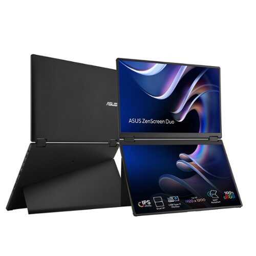 Rent to own ASUS - ZenScreen Duo 14" FHD+ IPS Portable Dual Monitor with Ergo Kickstand and 360-Degree Rotation (Mini-HDMI, USB-C) - Black