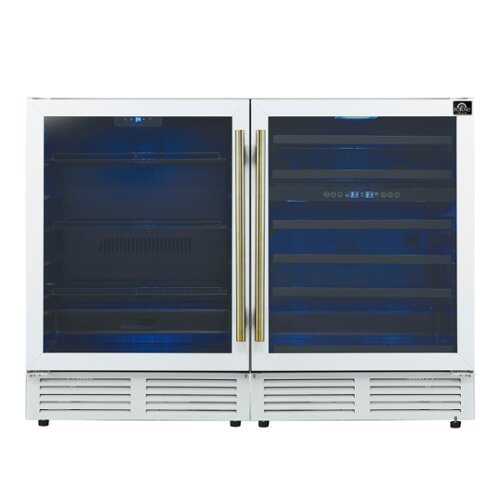 Rent to own Forno Appliances - Gemello 51-Bottle Triple Zone Wine and Beverage Cooler with Anti-UV Glass Doors - White