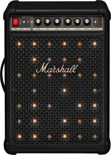 Rent to own Marshall - Bromley 450 Portable Wireless Party Speaker with Bluetooth / 3.5 mm Auxiliary / RCA / Microphone Inputs and LED Lights - Black/Brass