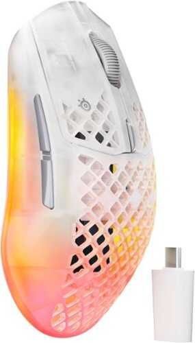 Rent to own SteelSeries - Aerox 3 Wireless Gen 2 RGB 26K Optical Gaming Mouse with AquaBarrier Protection - Dual 2.4GHz/Bluetooth for PC/Mac - Wireless - Ghost