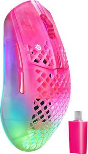 Rent to own SteelSeries - Aerox 3 Wireless Gen 2 RGB 26K Optical Gaming Mouse with AquaBarrier Protection - Dual 2.4GHz/Bluetooth for PC/Mac - Wireless - Magenta Haze