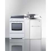 Rent to own All-in-one combination kitchenette with refrigerator-freezer, sink, storage cabinet, and smooth-top range