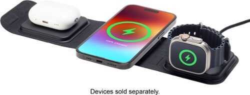 Rent to own mophie - Wireless 3-in-1 Portable Travel Charger with MagSafe (Gen 2) - Black