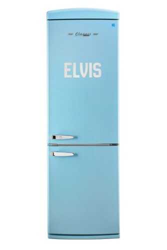 Rent to own Unique Appliances - Elvis Classic Retro 12 cu ft. Counter-Depth Bottom Freezer Refrigerator - Blue Hawaii