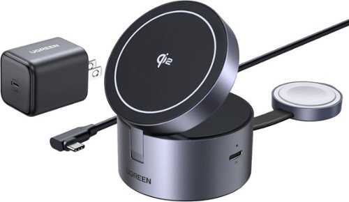 Rent to own UGREEN - 3-in-1 Qi2 15W Fast Wireless Charger, Foldable Charging Station for iPhones, Apple Watch, AirPods(Adapter Included) - Black