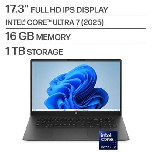 Rent to own HP - OmniBook 3 17.3" Full HD Laptop - Intel Core Ultra 7 (2025) - 16GB Memory - 1TB SSD - Mica Silver