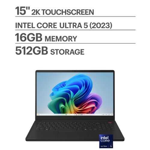 Rent to own LG - gram Book 15" Touch-Screen Laptop FHD Intel Core Ultra 5 115U Processor with 16GB RAM - 512GB SSD - Titan Black