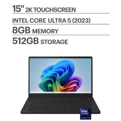 Rent to own LG - gram Book 15" Touch-screen Laptop FHD Intel Core Ultra 5 115U Processor with 8GB RAM - 512GB SSD - Titan Black