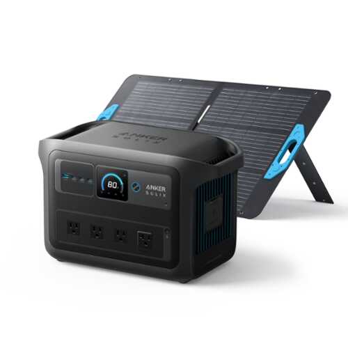 Rent to own Anker - SOLIX C1000X Gen 2 Solar Generator (1,024Wh) with 100W Solar Panel (Ships in multiple packages) (1024 Wh Capacity) - Dark Gray