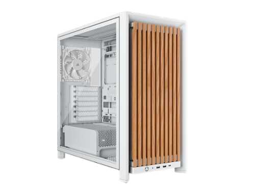 Rent to own CORSAIR - FRAME 4000D WOOD RS Modular High Airflow Mid-Tower PC Case - White & Oak