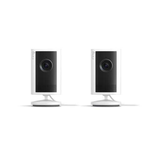 Rent to own Ring - Indoor Cam Plus, Plug-In, Retinal 2K for enhanced video quality, 4x Zoom, Low-Light Sight for color night vision, 2pk - White