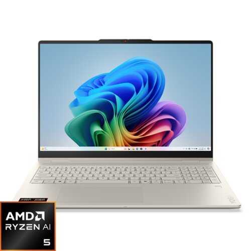Rent to own Lenovo - Yoga 7a 2-in-1 - Copilot+ PC - 16" 2K LCD Touchscreen Laptop - AMD Ryzen AI 5 430 2026 - 16GB Memory - 512GB SSD - Seashell