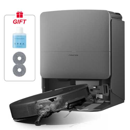 Rent to own Roborock - Saros 20X Thin, Self-Lifting Robot Vacuum and Mop , 36,000 Pa Suction Hyper Force and Multi-Fuction new RockDock - Black