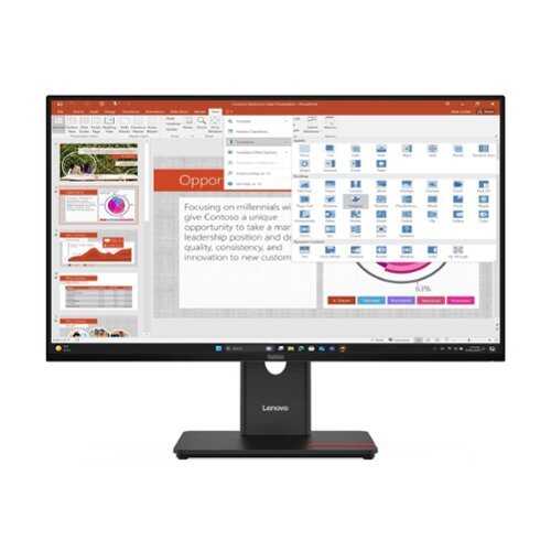 Rent to own Lenovo - ThinkVision 27" IPS LED FHD 48Hz - 120Hz Monitor (HDMI, USB, VGA, DP) - Eclipse Black