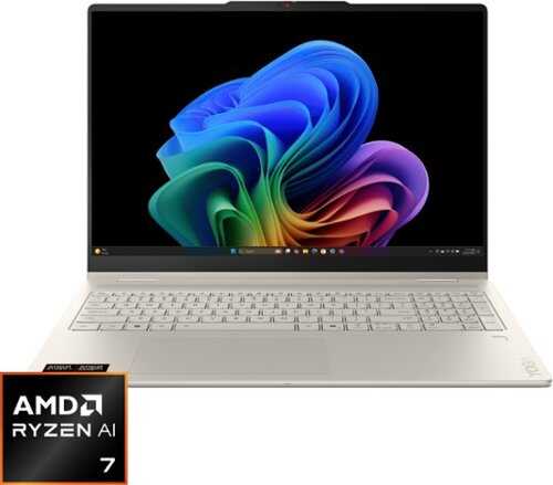 Rent to own Lenovo - Yoga 7a 2-in-1 - Copilot+ PC - 16" 2K OLED Touchscreen Laptop - AMD Ryzen AI 7 445 2026 - 24G Memory - 512GB SSD - Seashell