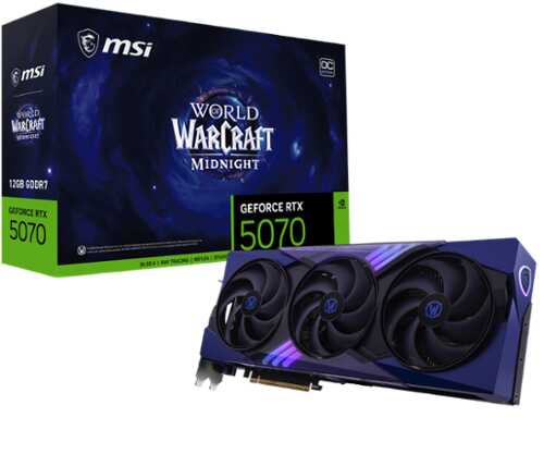 Rent to own MSI - NVIDIA GeForce RTX 5070 12G World of Warcraft MIDNIGHT VOID EDITION OC GDDR7 PCI Express Gen 5 Graphics Card - Purple