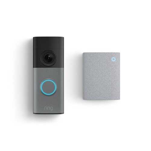 Rent to own Ring - Wired Doorbell 2K (newest model), Speckled Gray + Chime (newest model) - Speckled Grey & White
