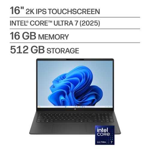 Rent to own HP - OmniBook 3 16" 2K Touchscreen Laptop - Intel Core Ultra 7 (2025) - 16GB Memory - 512GB SSD - Mica Silver