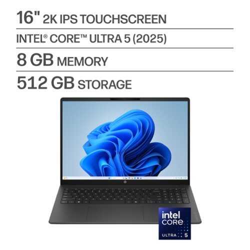 Rent to own HP - OmniBook 3 16" 2K Touchscreen Laptop - Intel Core Ultra 5 (2025) - 8GB Memory - 512GB SSD - Mica Silver