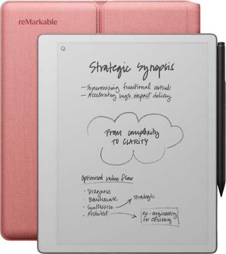 Rent to own reMarkable - Paper Pure – 10.3” Paper Tablet Bundle with Marker Plus and Sleeve Folio - Desert Pink