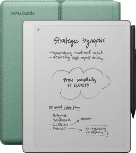 Rent to own reMarkable - Paper Pure – 10.3” Paper Tablet Bundle with Marker Plus and Sleeve Folio - Mist Green