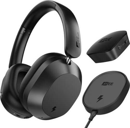 Rent to own MEE audio - Cinema 3D Noise Canceling BT Over-the-Ear HP with Charging Pad & Spatial Audio for BT-Enabled TVs and Other Devices - Black