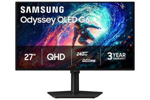 Rent to own Samsung - 27" Odyssey OLED G6 (G61SH) QHD 240Hz 0.03ms, AMD FreeSync Premium, Glare Free Gaming Monitor - Black