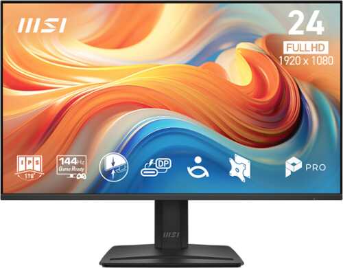 Rent to own MSI - PRO MP242 E14C 23.8" IPS FHD 144Hz 1ms Adaptive Sync Monitor with Built-in Speakers (USB-C, VGA) - Matte Black