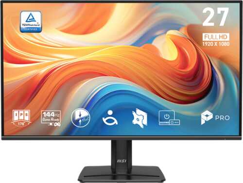 Rent to own MSI - PRO MP272 E14C 2" IPS LCD FHD 144Hz 1ms Adaptive Sync Monitor HDR ready, Built-in Speakers (USB-C) - Matte Black