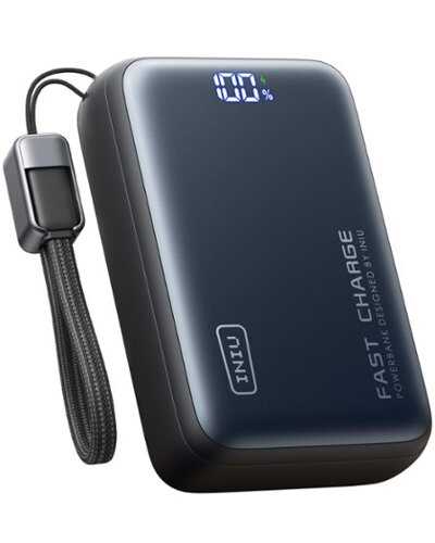 Rent to own INIU - 100W 25000mAh Power Bank, Ultra Compact Fast Charging Portable Charger, with USB-C Cable, for Laptops, Tablets, Phones - Black