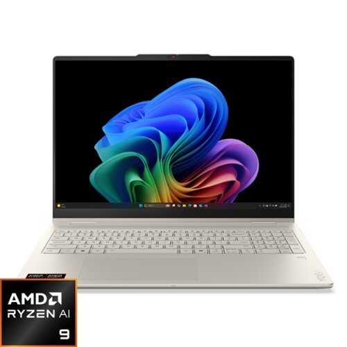 Rent to own Lenovo - Yoga 7a 2-in-1 - Copilot+ PC - 16" 2K OLED Touchscreen Laptop - AMD Ryzen AI 9 465 2026 - 32G Memory - 1TB SSD - Seashell