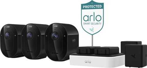 Rent to own Arlo - Pro Outdoor Security Camera (6th Gen 2025 Release) - Wireless, Rechargeable Battery-powered with Charging Station, 3-Cam - Black