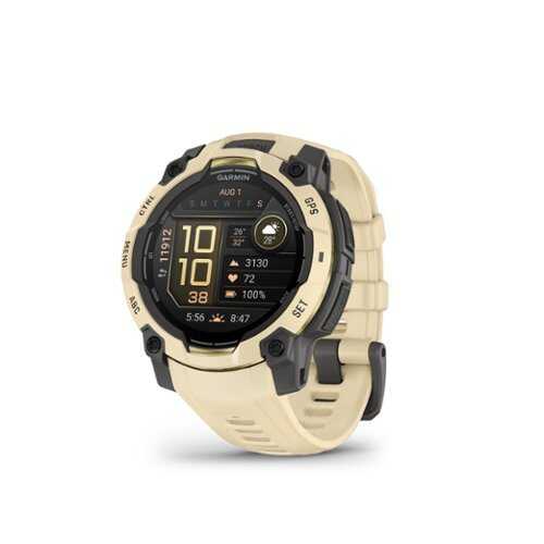 Rent to own Garmin - Instinct  3 GPS Smartwatch 45 mm AMOLED Fiber-reinforced Polymer - Citrine with Citrine Band - (2026)