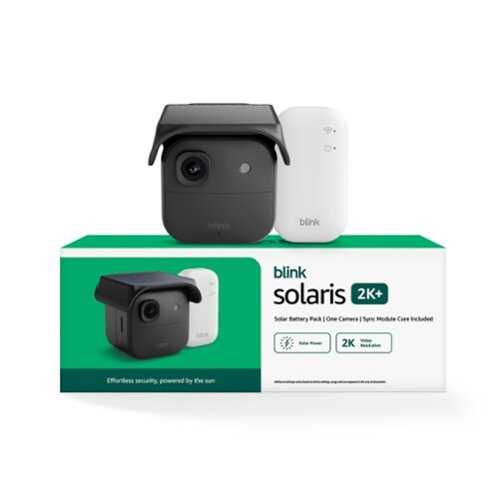 Rent to own Blink - Solaris 2K+ — Solar-powered wireless smart security camera, runs in as little as 45 minutes of direct sun, System - Black