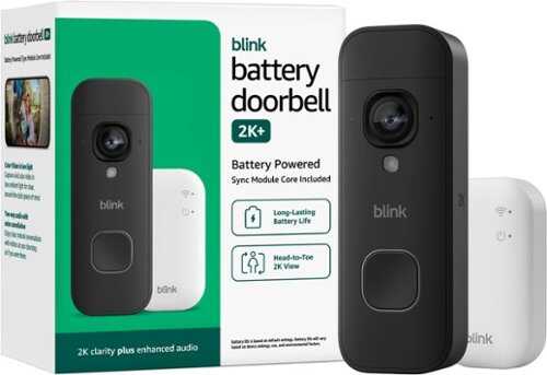 Rent to own Blink - Battery Doorbell 2K+ Sync Module Core included — Wireless video doorbell, 2K resolution, enhanced audio - Black