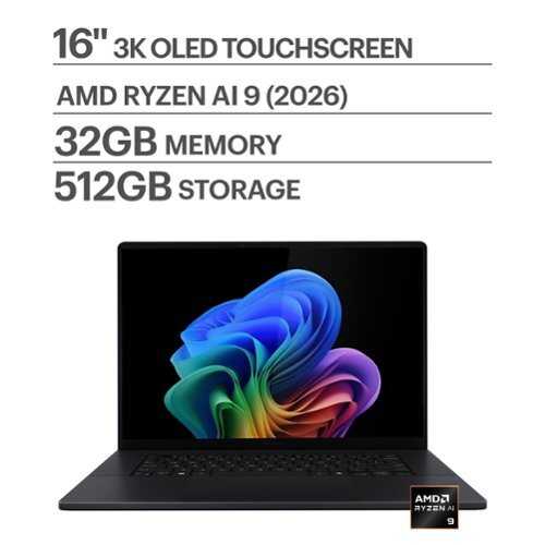 Rent to own ASUS - ProArt P16 16" 3K OLED Touchscreen Laptop - AMD Ryzen AI 9 465 (2026) - 32GB RAM - 512GB SSD - Copilot+ PC - Nano Black