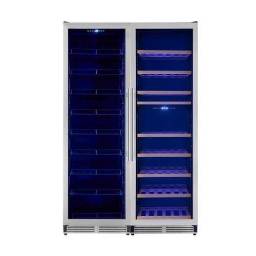 Rent to own Forno Appliances - Avellina 31.8 Cu. Ft. 94-Bottle Freestanding Side-by-Side Wine Cooler - Stainless Steel