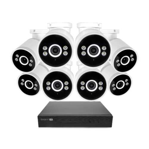 Rent to own Swann - AdvancedX Series / NVR-8ADVANX / 1TB / 8x NHD-ADVANXB 4K Spotlight Bullet IP Cameras - Black