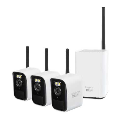 Rent to own Swann - MaxRanger4K Mini Wireless Security System / Base Station / 32GB / 3x MINICAM 4K IP Cameras - Black