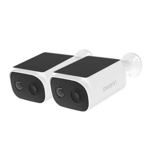Rent to own Swann - EVO Solar 2K Wireless Security Camera w 16GB Card - 2 Pack - Black