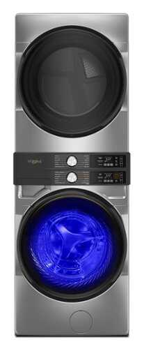 Rent to own Whirlpool - Smart Front Load Laundry Tower 4.5 Cu. Ft. Washer and 7.4 Cu. Ft. Gas Dryer with UV Clean Technology - Radiant Silver